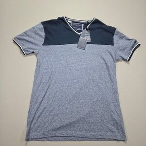 Nickel & Iron New York Luxe‎ Cotton Knit T-Shirt V Neck Colorblock Men's Medium